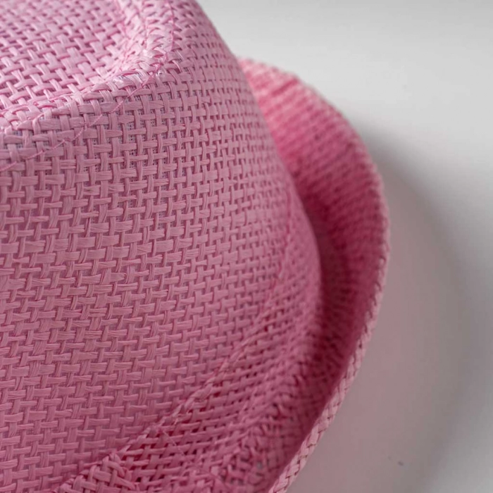 Παιδικό καπέλο καβουράκι για κορίτσια boss girl ροζ ψάθινα καπέλα κοριτσίστικα καλοκαινά στρογγυλά ετών (3)