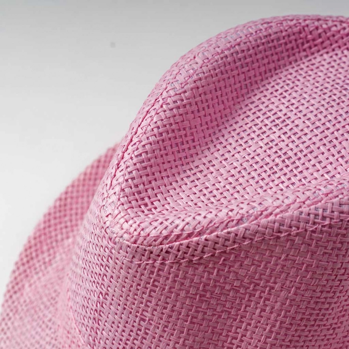 Παιδικό καπέλο καβουράκι για κορίτσια boss girl ροζ ψάθινα καπέλα κοριτσίστικα καλοκαινά στρογγυλά ετών (4)
