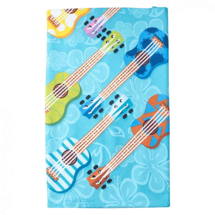 Παιδική πετσέτα θαλάσσης για αγόρια Guitars γαλάζιο παραλία θάλασσα ετών απορροφιτική online (1)
