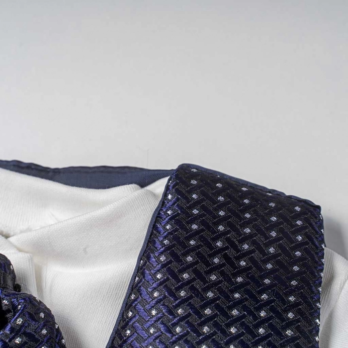 Βρεφικό σετ για νεογέννητα αγόρια Throne Μπλε Πουά αγορίστικο μπλούζα γιλέκο παπούτσια online (3)
