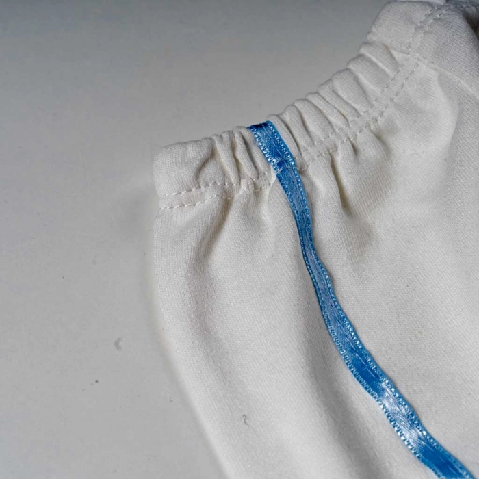 Βρεφικό σετ για νεογέννητα αγόρια Silver Stripes Σιέλ αγορίστικο μπλούζα γιλέκο παπούτσια online (8)