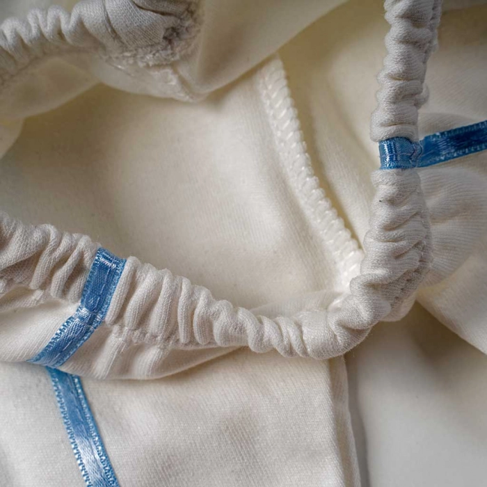 Βρεφικό σετ για νεογέννητα αγόρια Silver Stripes Σιέλ αγορίστικο μπλούζα γιλέκο παπούτσια online (9)
