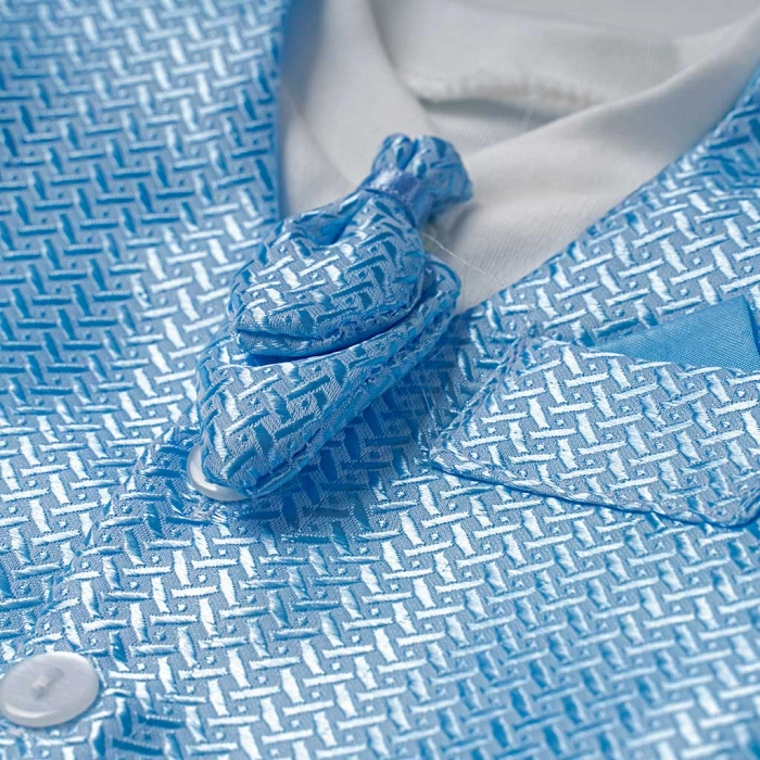 Βρεφικό σετ για νεογέννητα αγόρια Design Σιέλ αγορίστικο μπλούζα γιλέκο παπούτσι online (2)