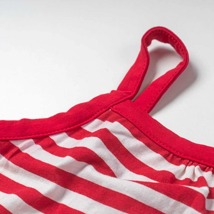Παιδική μπλούζα Miss one για κορίτσια stripes κόκκινη καλοκαιρινά μπλουζάκια κοντά crop top ραντάκι οικονομικά (2)
