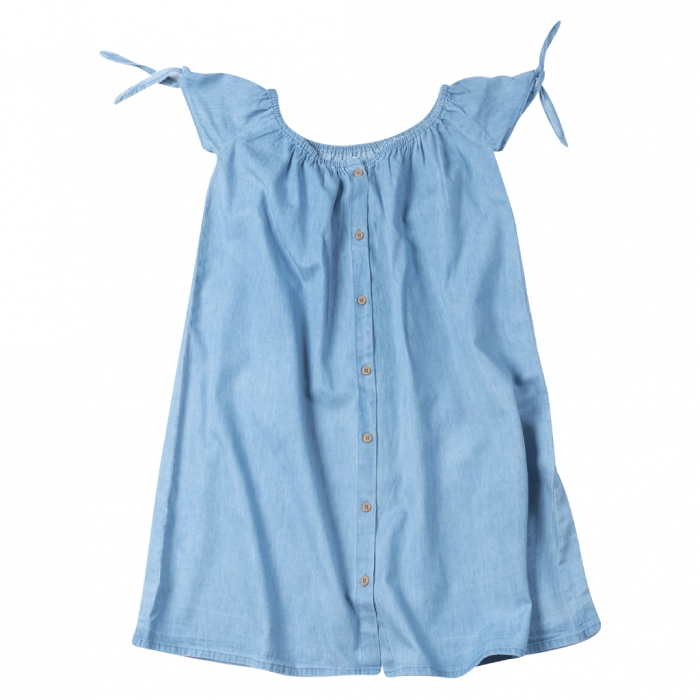 Παιδικό φόρεμα Losan για κορίτσια summer wind μπλε καλοκαιρινά φορέματα αμάνικα jean μονόχρωμα ετών