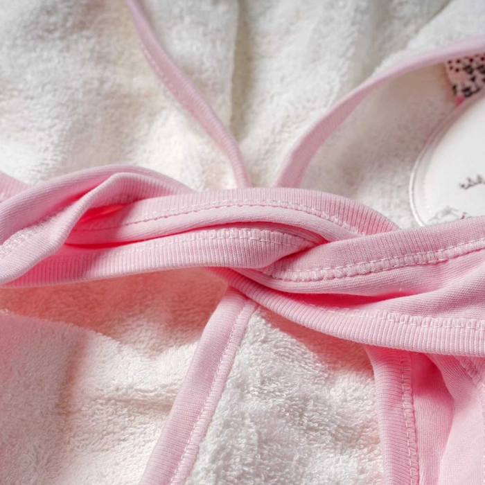 Παιδικό σετ 4 τεμαχίων για κορίτσια Rabbit Ροζ  μπουρνούζια πετσέτες παντόφλες παιδικά (4)