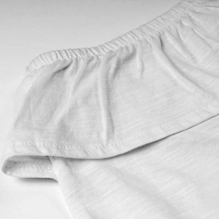 Παιδική μπλούζα Losan για κορίτσια one side άσπρο μπλούζες αμάνικες καλοκαιρινές μοντέρνες κοριτσίστικες ετών (3)