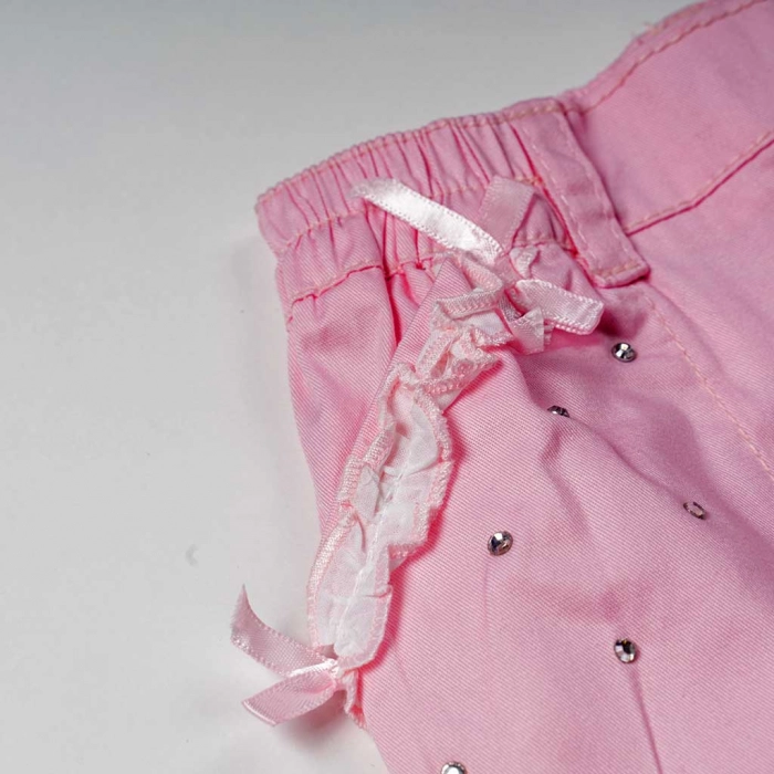 Παιδικό παντελόνι για κορίτσια strass ροζ καλοκαιρινά μοντέρνα παντελόνια ελληνικά οικονομικά (1)