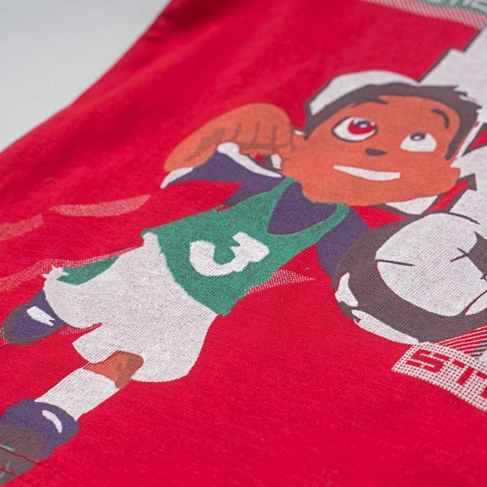 Παιδικό σετ Spark για αγόρια basket κόκκινο καλοκαιρινά σετάκια αμάνικα με βερμούδα μακό οικονομικά (2)