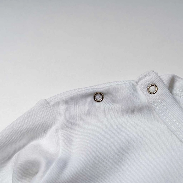 Βρεφική μπλούζα petit white άσπρο μακρυμάνικες μπλούζες μονόχρωμες λευκές οικονομικές (2)