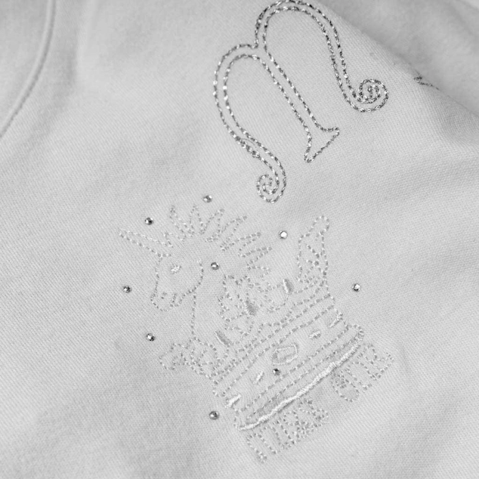 Παιδική μπλούζα για κορίτσια white unicorn άσπρο μακρυμάνικες λεπτές εποχιακές μπλούζες απλές (7)