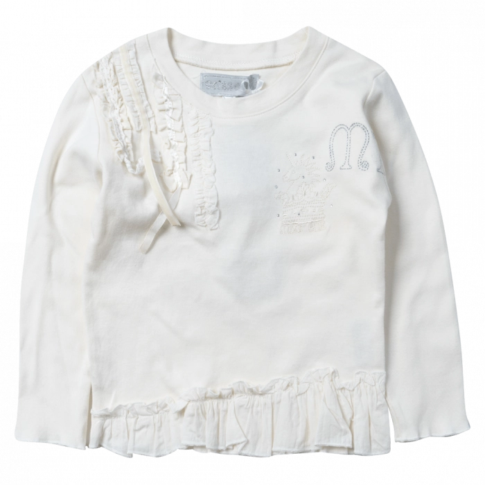 Παιδική μπλούζα για κορίτσια white unicorn άσπρο μακρυμάνικες λεπτές εποχιακές μπλούζες απλές