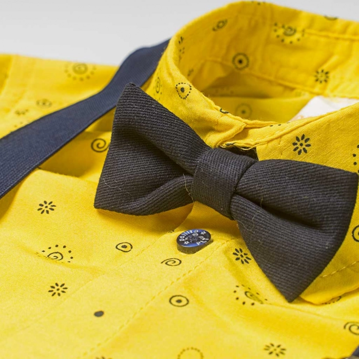 Παιδικό σετ με πουκάμισο για αγόρια Lipo κίτρινο μοντέρνο για γιορτες για γάμους ετών Online (2)