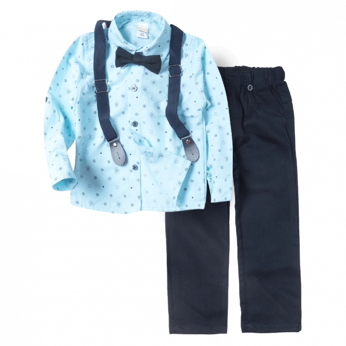 Παιδικό σετ με πουκάμισο για αγόρια Lipo γαλάζιο μοντέρνο για γιορτες για γάμους ετών Online (1)
