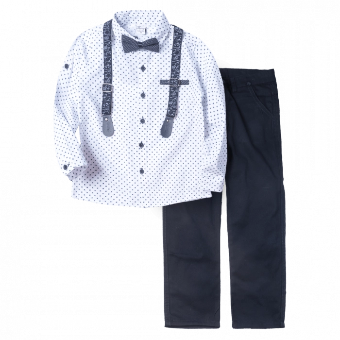Παιδικό σετ με πουκάμισο για αγόρια Belo άσπρο καλό ντύσιμο εποχιακά ετών casual online (1)