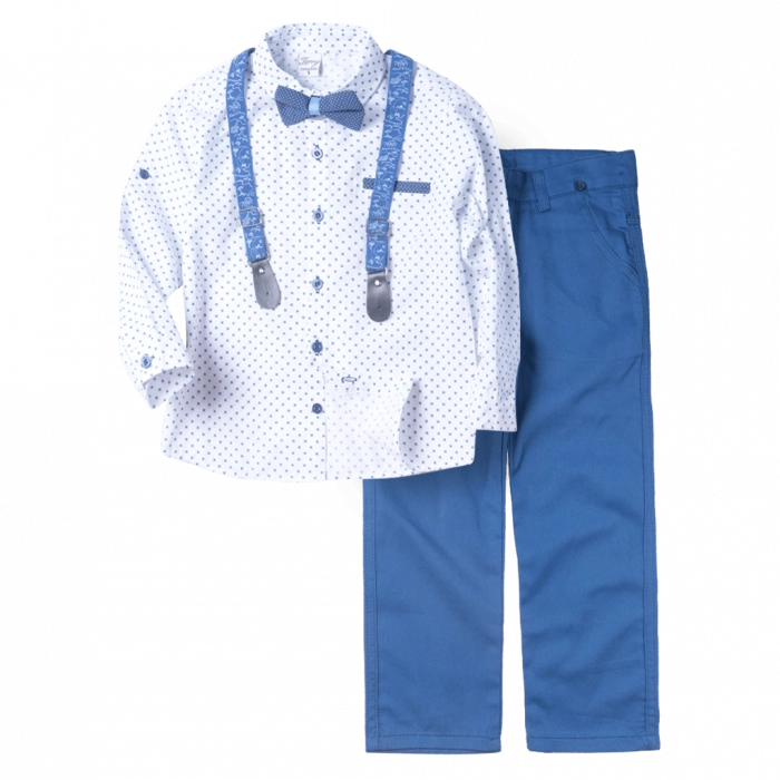 Παιδικό σετ με πουκάμισο για αγόρια Blesse μπλε καλό ντύσιμο ετών εποχιακά casual online  (1)