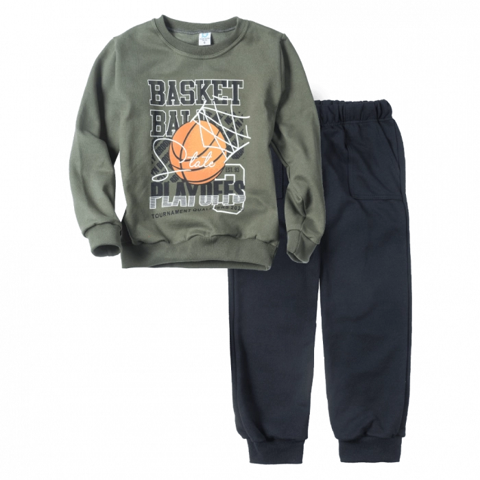 Παιδικό σετ φόρμας Online για αγόρια Basket χακί καθημερινές χειμερινές σετ ετών ζεστές online (1)