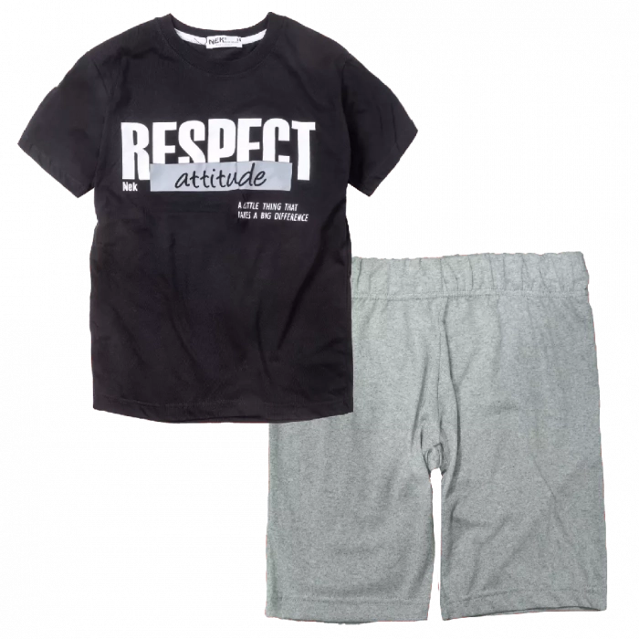 Παιδική μπλούζα ΝΕΚ για αγόρια Respect μαύρο μπλούζες αγορίστικες κοντομάνικες tshirt ετών online | Παιδική βερμούδα Online για αγόρια Protem γκρι καλοκαιρινές βερμούδες αγορίστικες σορτσάκια οικονομικά ελληνικά ετών 