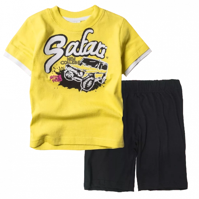 Παιδική μπλούζα New College για αγόρια Safari Κίτρινο αγορίστικες ελληνικές κοντομάνικες μπλούζες | Παιδική βερμούδα Online για αγόρια Protem μαύρο καλοκαιρινές βερμούδες αγορίστικες σορτσάκια οικονομικά ελληνικά ετών 