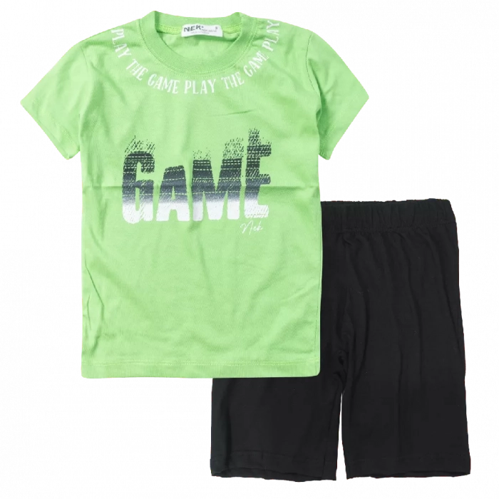 Παιδική μπλούζα ΝΕΚ για αγόρια Game πράσινη ελληνική μοντέρνα αγορίστικη καλοκαιρινή ετών online (1) | Παιδική βερμούδα Online για αγόρια Protem μαύρο καλοκαιρινές βερμούδες αγορίστικες σορτσάκια οικονομικά ελληνικά ετών 