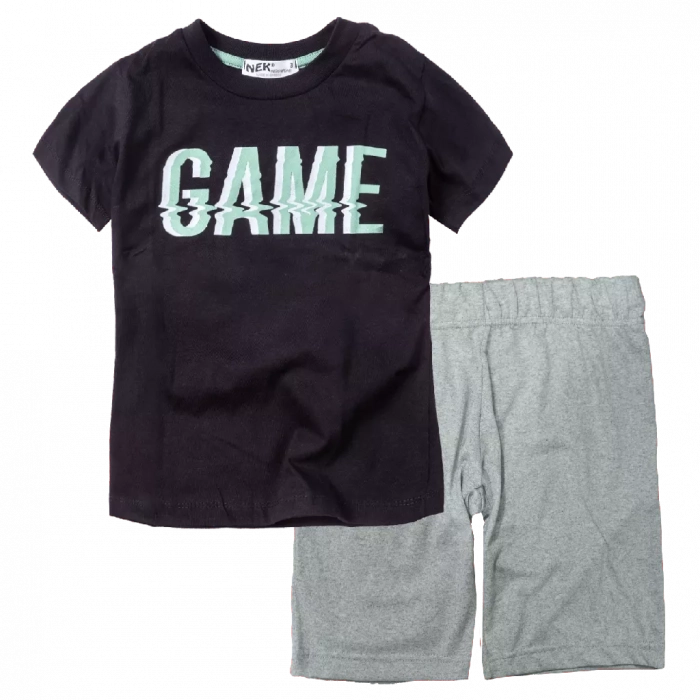 Παιδική μπλούζα ΝΕΚ για αγόρια Game μαύρο αγορίστικες κοντομάνικες tshirt ετών online | Παιδική βερμούδα Online για αγόρια Protem γκρι καλοκαιρινές βερμούδες αγορίστικες σορτσάκια οικονομικά ελληνικά ετών 