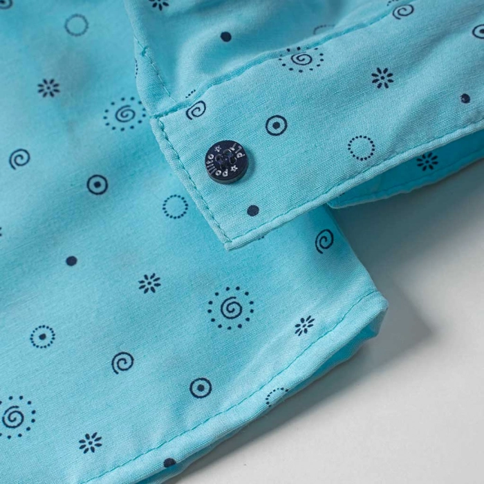 Παιδικό πουκάμισο για αγόρια Olpito γαλάζιο μοντέρνο αγορίστικο με τιράντες και παπιγιόν ετών online (1)