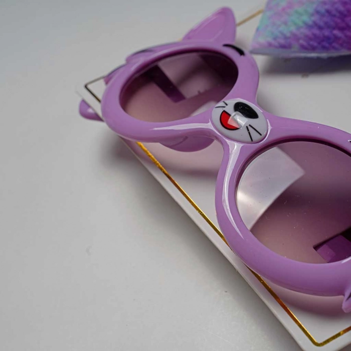 Παιδικό σετ κορδέλα κι γυαλιά για κορίτσια Cats μωβ εντυπωσιακά σετ ετών για βόλτες online (3)