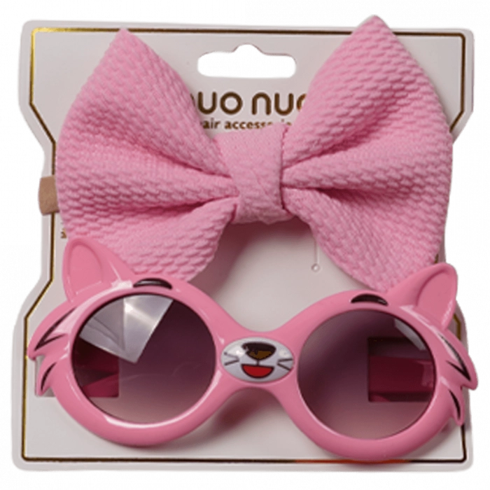 Παιδικό σετ κορδέλα κι γυαλιά για κορίτσια Cats ροζ εντυπωσιακά σετ ετών μοντέρνα online (1)