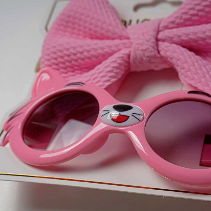 Παιδικό σετ κορδέλα κι γυαλιά για κορίτσια Cats ροζ εντυπωσιακά σετ ετών μοντέρνα online (3)