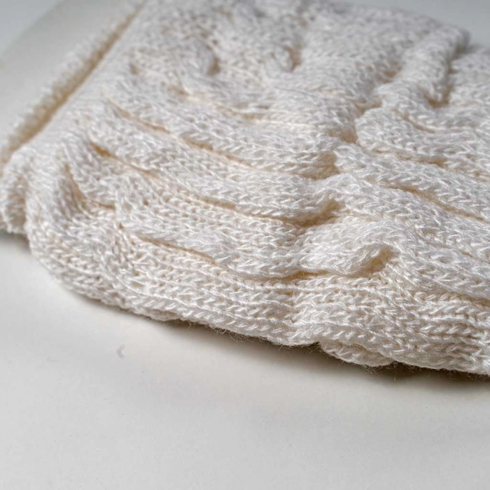 Παίδικές πλεκτές κάλτσες για κορίτσια Just White άσπρο ζεστές χειμωνιάτικες για το σχολείο ετών Online (2)