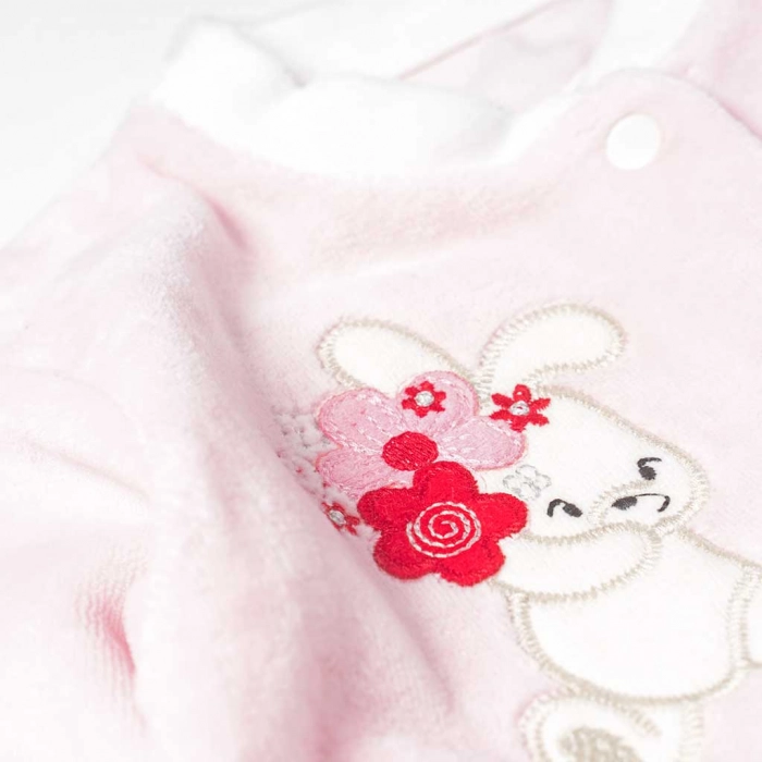 Βρεφικό φορμάκι Εβίτα για κορίτσια Rabbit ροζ καθημερινά μηνών επώνυμα χειμερινά ζεστά online  (2)