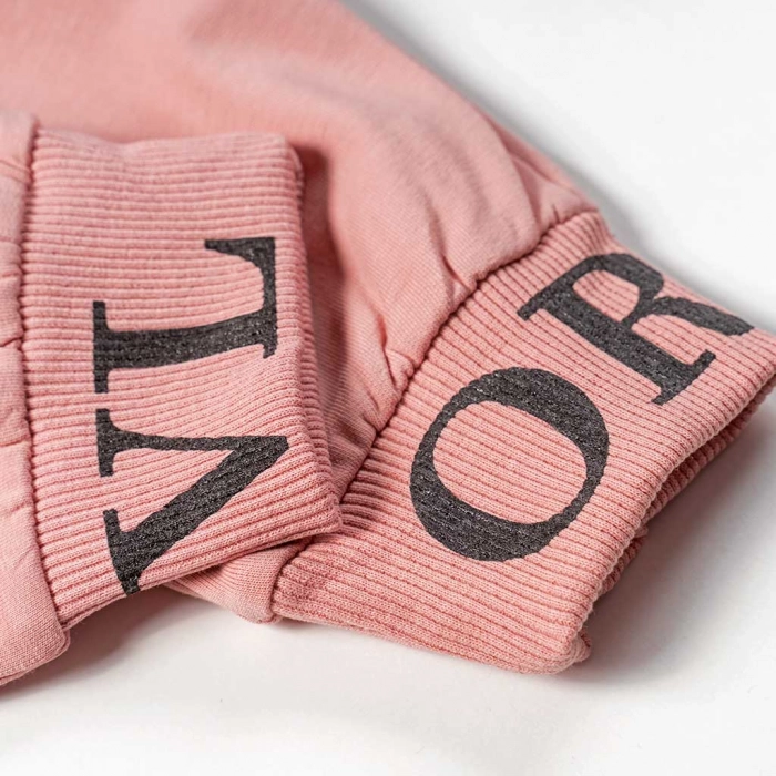 Παιδικό σετ φόρμας Εβίτα για κορίτσια Rock fashion ροζ καθημερινές επώνυμες ετών χειμερινές online (5)
