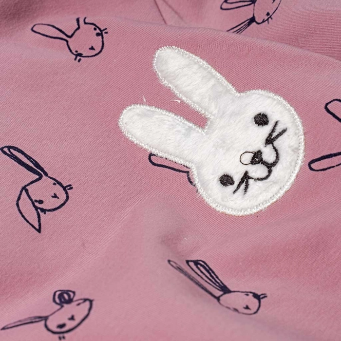 Παιδικό σετ Εβίτα για κορίτσια Little bunnies ροζ καθημερινό σχολείο οικονομικό χειμωνιάτικο ετών online (2)