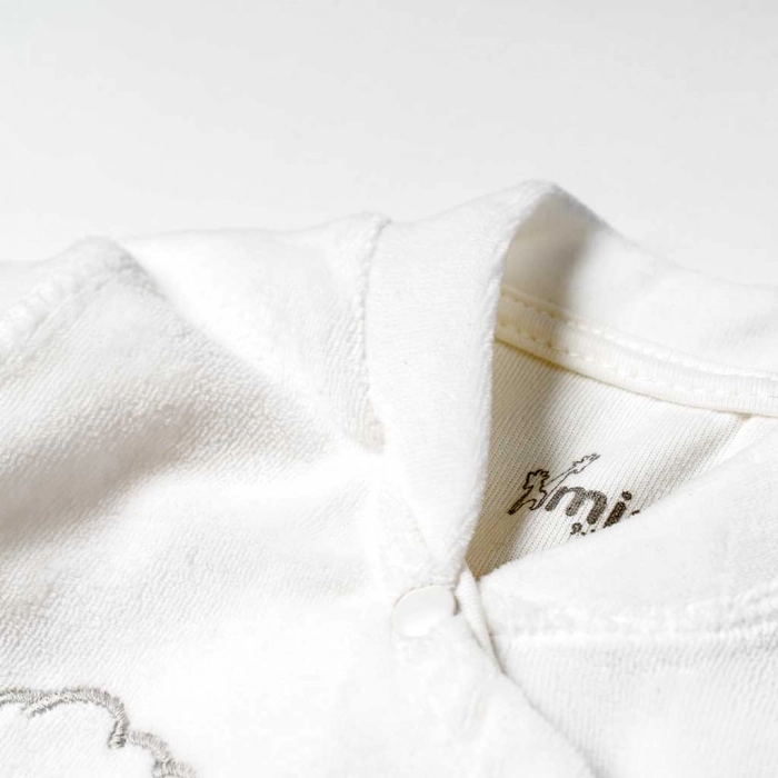 Βρεφικό φορμάκι Hashtag για αγόρια  Pilot άσπρο νεογέννητο μαιευτήριο βελούδινο μηνών online (5)