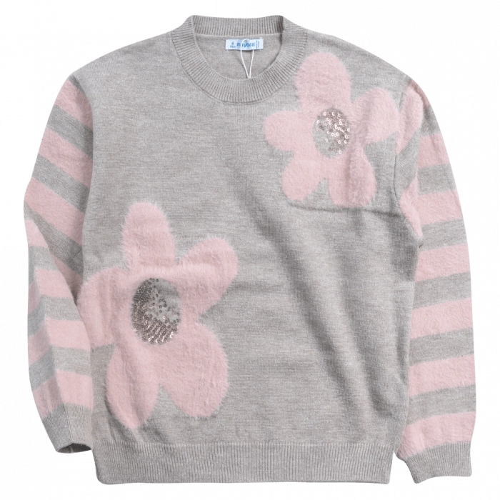 Παιδική μπλούζα Mayoral για κορίτσια Kommi μόκα μοντέρνο ζεστό πουλόβερ επώνυμο ετών online (1)