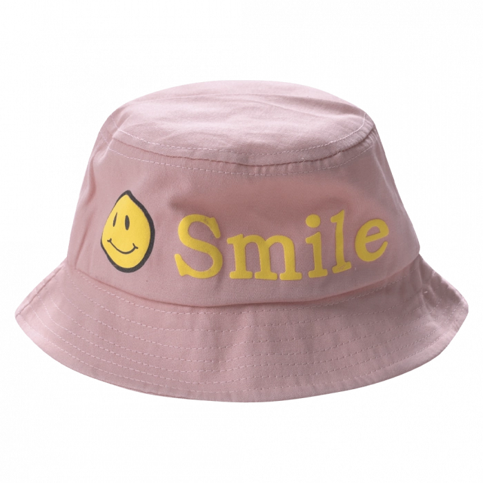 Παιδικό καπέλο Bucket για κορίτσια Smile ροζ ακθημερινά ήλιο θάλασσα online (1)