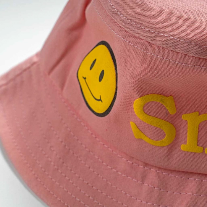 Παιδικό καπέλο Bucket για κορίτσια Smile ροζ ακθημερινά ήλιο θάλασσα online (2)