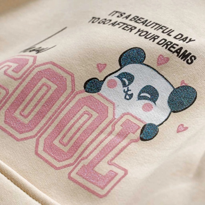 Παιδικό σετ φόρμας Εβίτα  Cool panda μπεζ  καθημερινά για το σχολείο ζεστά ελληνικά μοντέρνα οικονομικά ετών Online (2)