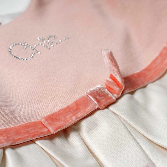 Βρεφικό φόρεμα Εβίτα για κορίτσια ChicBear ροζ μοντέρνο ελληνικά για βόλτα οικονομικά μηνών Online (2)