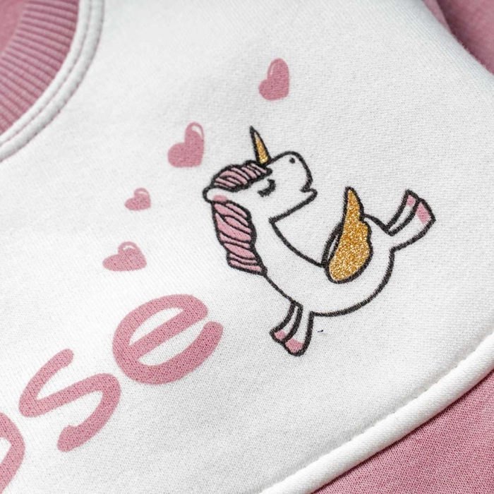 Παιδικό σετ φόρμας Εβίτα για κορίτσια Unicorn choose ροζ μοντέρνο κοριτσίστικο ελληνικά ζεστά χειμερινά ετών Online  (2)
