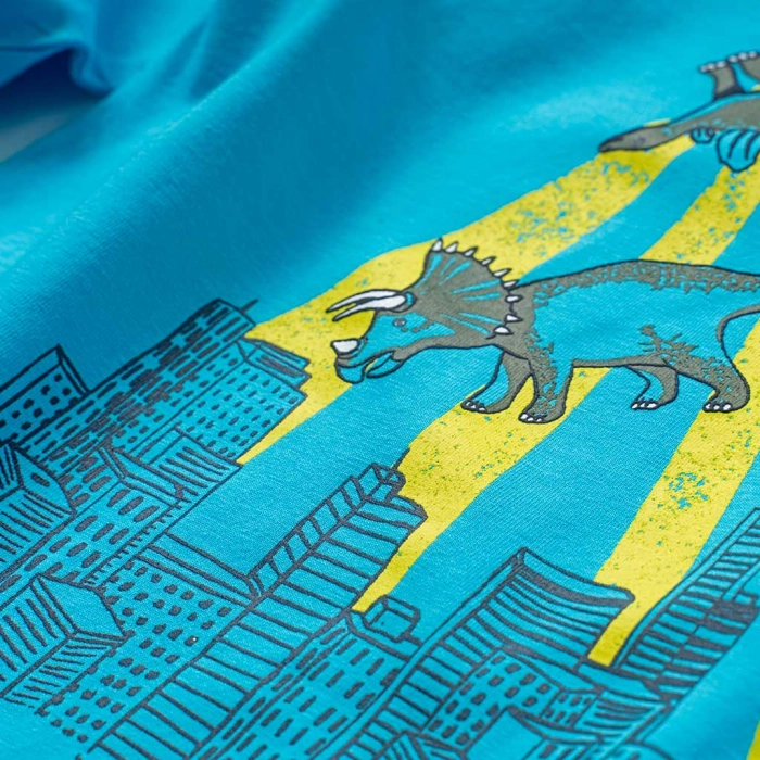 Παιδική μπλούζα Name it γαλάζια μοντέρνα επώνυμη αγορίστικη για το σχολείο καθημερινή με δεινόσαυρους  ετών Online (2)
