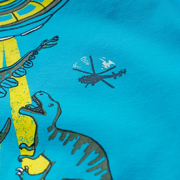Παιδική μπλούζα Name it γαλάζια μοντέρνα επώνυμη αγορίστικη για το σχολείο καθημερινή με δεινόσαυρους  ετών Online (3)