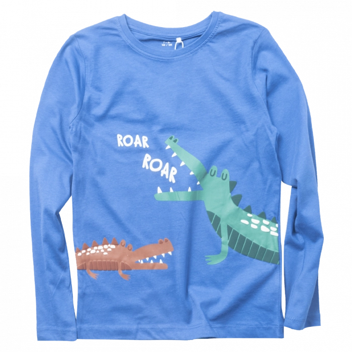 Παιδική μπλούζα Name it για αγόρια Roar μπλε καθημερινές λεπτές μπλούζες ετών εποχιακές επώνυμες online (1)