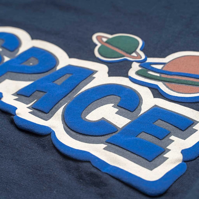 Παιδική μπλούζα Name it για αγόρια Spaces navy μπλε καθημερινές επώνυμες εποχιακές ετών λεπτές online (2)