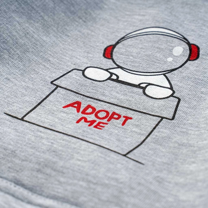 Παιδική μπλούζα ΑΚΟ για αγόρια Adopt me γκρι καθημερινό σχολείο χειμωνιάτικο ετών  άνετο online (2)