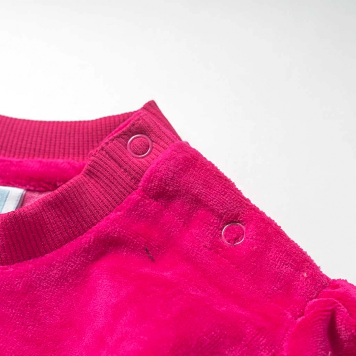 Βρεφικό σετ φόρμας New College για κορίτσια New Baby φούξια online καθημερινό ζεστό άνετο βελούδινο χειμωνιάτικο ζεστό μηνών (3)