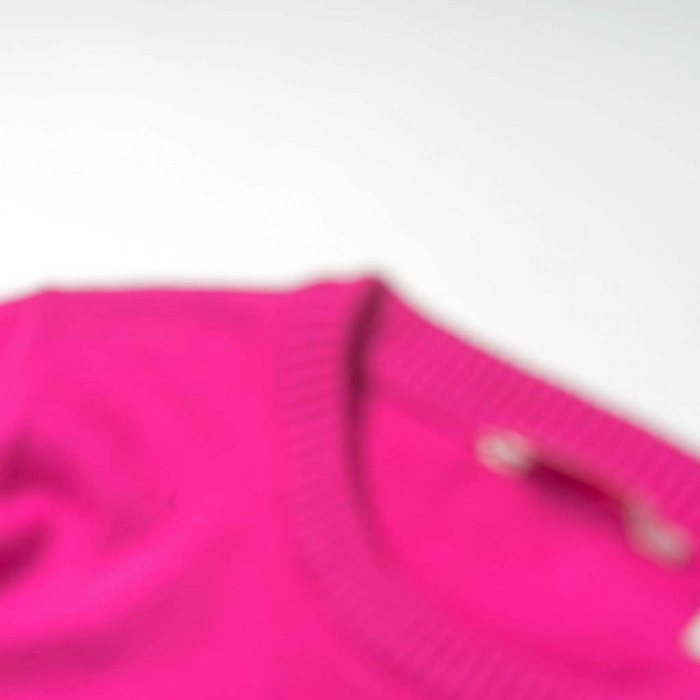 Παιδικό μπλουζοφόρεμα GUESS για κορίτσια White Stripe φούξια επώνυμο casual online πλεκτό φθινοπωρινό χειμερινό άνετο βόλτα (2)