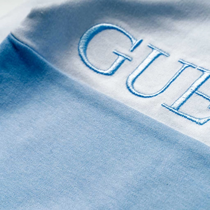 Βρεφικό σετ φόρμας GUESS για αγόρια Baby Icon γαλάζιο online επώνυμο ζιπουνάκι βαμβακερό καθημερινό μηνών  (2)