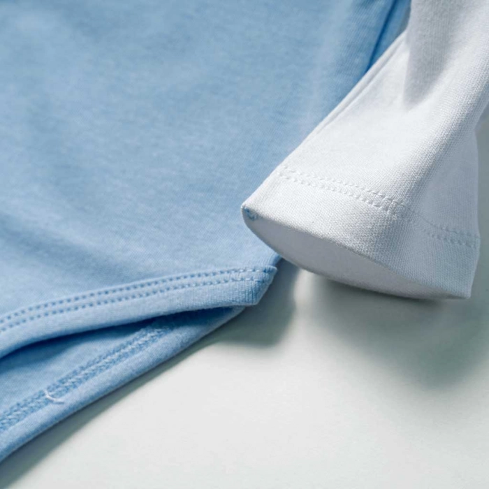 Βρεφικό σετ φόρμας GUESS για αγόρια Baby Icon γαλάζιο online επώνυμο ζιπουνάκι βαμβακερό καθημερινό μηνών  (4)