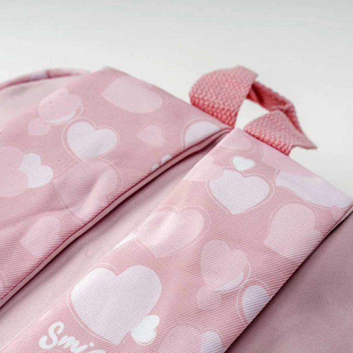 Παιδική τσάντα πλάτης για κορίτσια Smile Heart ροζ σχολείο μοντερνά καθημερινή πλάτης ετών online (5)